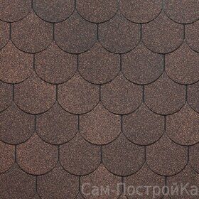 Черепица гибкая Docke PIE STANDARD коллекция КОЛЬЧУГА Коричневый (3,1м2/уп)